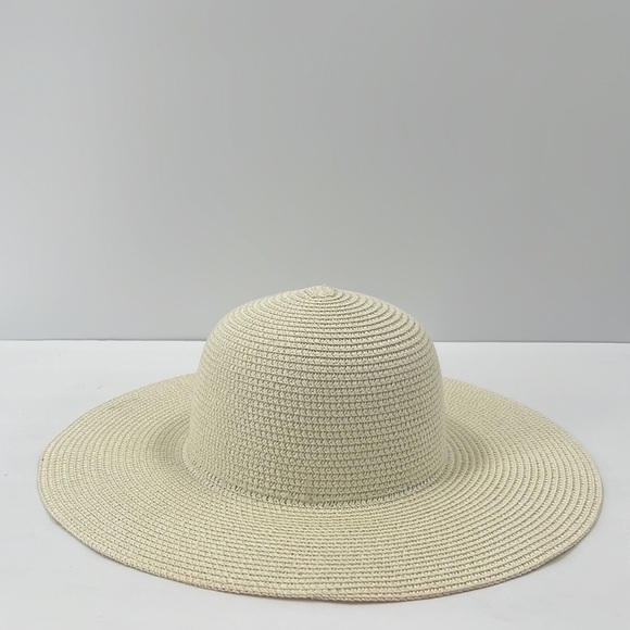 Jacobson Accessories - JACOBSON Wide Brim Woven Beach Sun Hat Cream